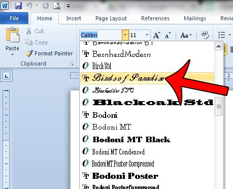 Fonts On Microsoft Word 2010